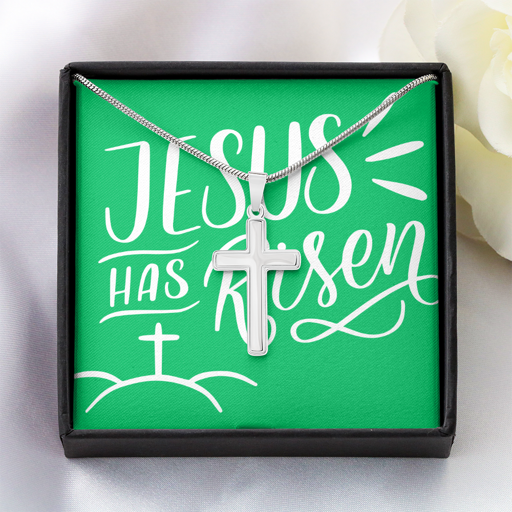 Jesus Has Risen Artisan Cross Necklace