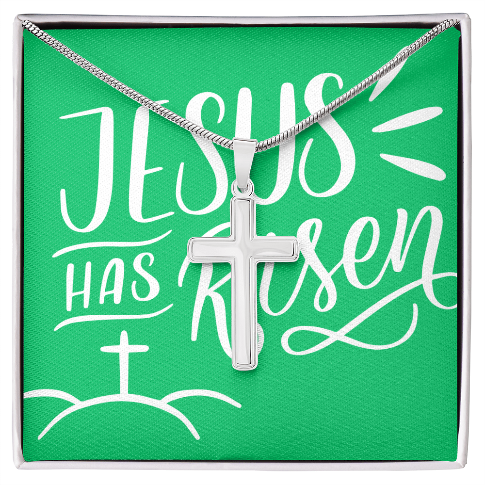 Jesus Has Risen Artisan Cross Necklace