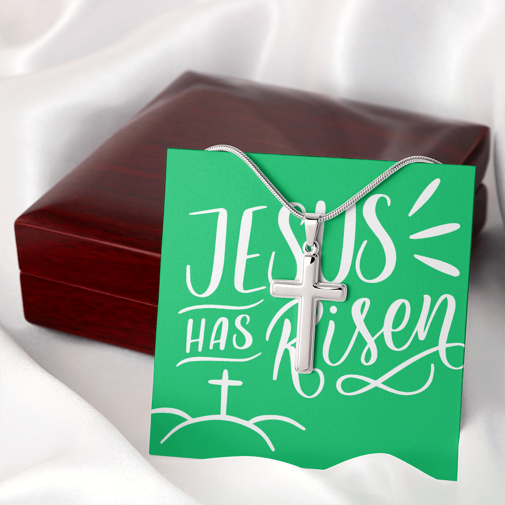 Jesus Has Risen Artisan Cross Necklace