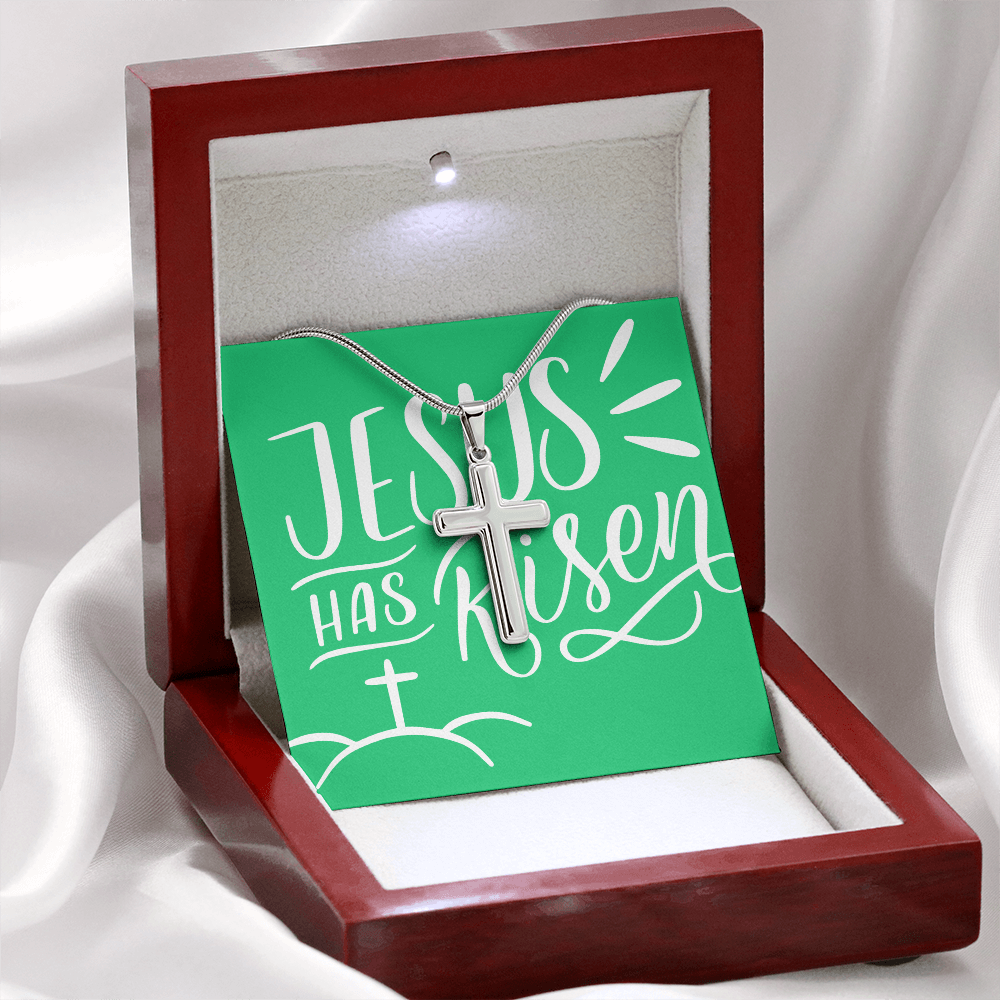 Jesus Has Risen Artisan Cross Necklace