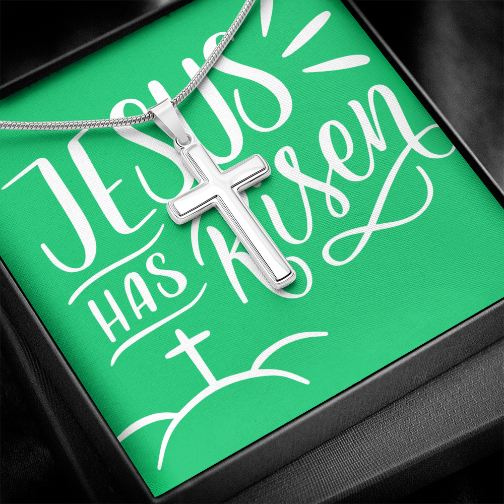 Jesus Has Risen Artisan Cross Necklace