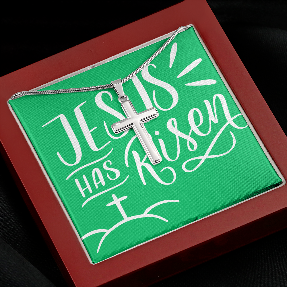 Jesus Has Risen Artisan Cross Necklace