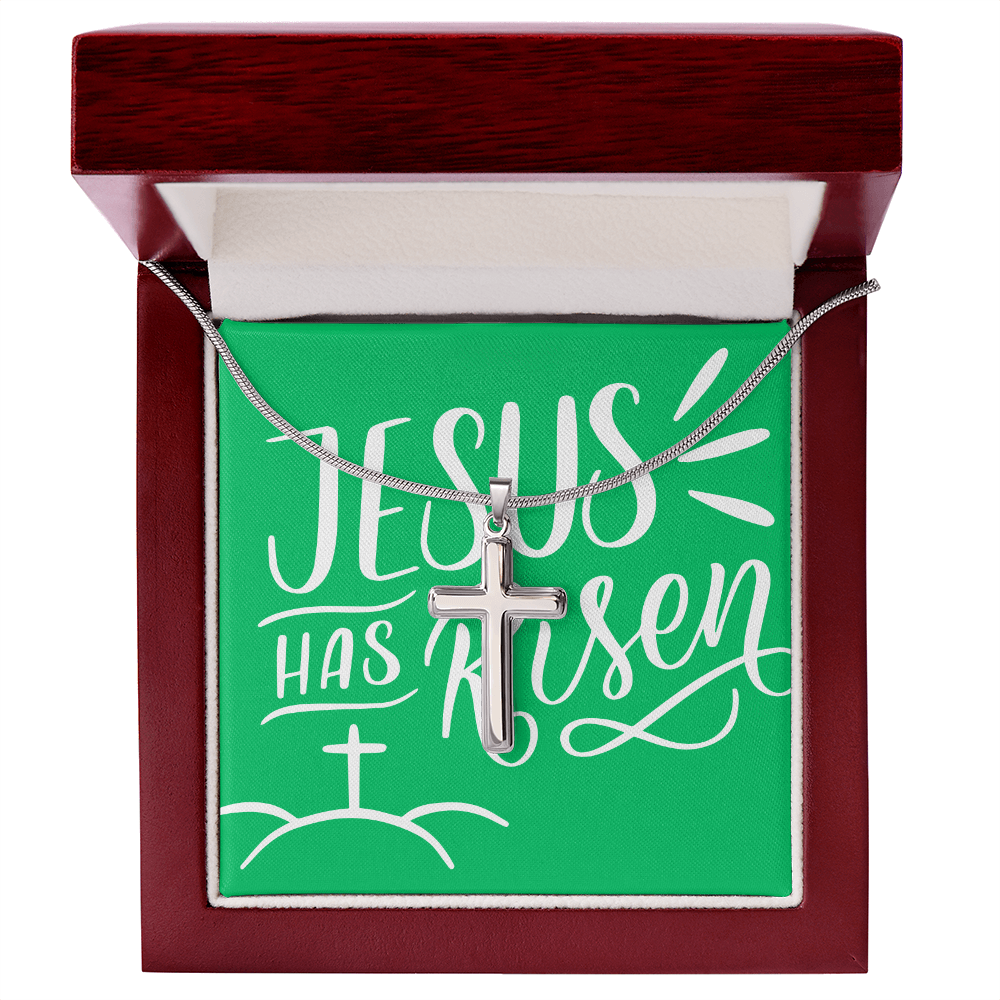 Jesus Has Risen Artisan Cross Necklace